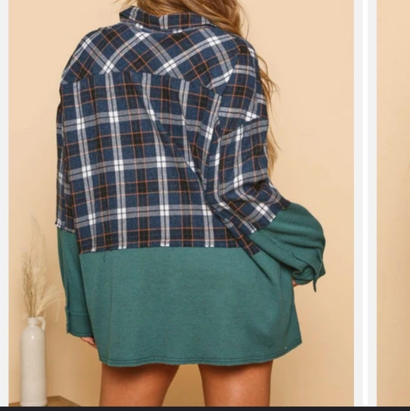 HP🥳 Peach Love Cali, oversized button down shirt, Large - Picture 3 of 11